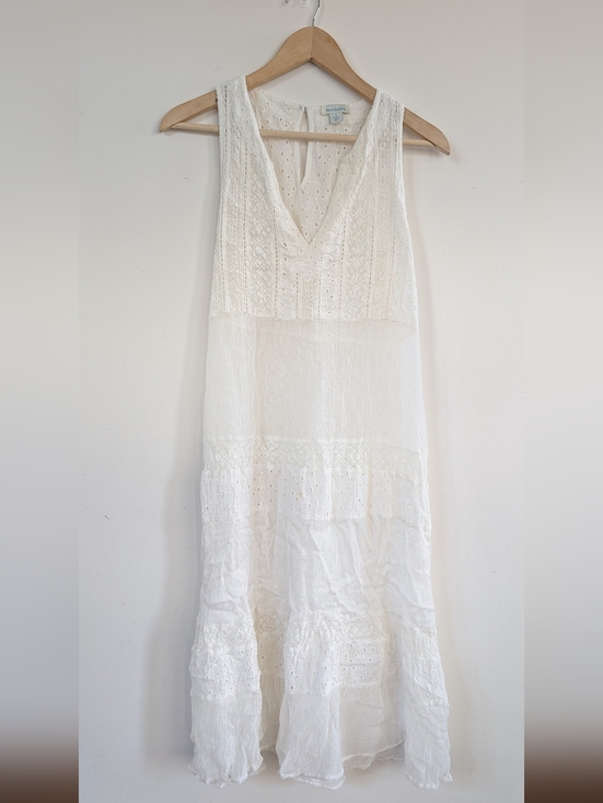 Sundance Dresses & Skirts - Sundance Zelie Ivory Eyelet Midi Dress Sleeveless Boho $168 S Small
